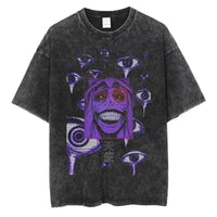 A hot unisex and plus size Solo Leveling Sung Jin-Woo Printed T Shirt in a washed cotton Harajuku style.