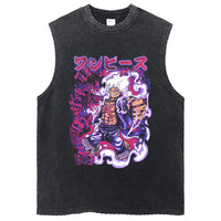 One Piece Vintage Washed Graphic Tank Top | Cotton Streetwear
