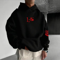 An oversized Solo Leveling Anime Hoodie featuring a dynamic graphic print of Sung Jin-Woo, styled as comfortable streetwear for men and women.