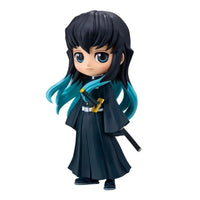 A 15cm kawaii Qposket Demon Slayer Figure made of PVC, featuring characters like Nezuko, Tanjiro, and Rengoku for anime collection.