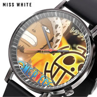 A colorful One Piece Luffy Watch featuring Fire Fist Ace anime action figure art on the dial, analog quartz movement for kids.
