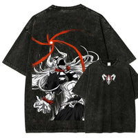 Ichigo Kurosaki Hollow Mask Washed T-Shirt oversized summer outfit for adult Bleach fans