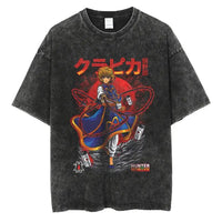 Hunter x Hunter Gon Freecss Print T-Shirt oversized Harajuku washed cotton anime tee men women