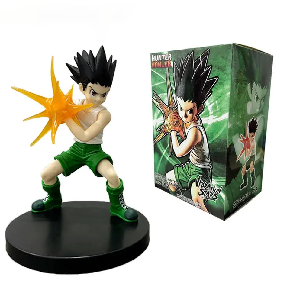 High-quality Hunter x Hunter Anime Figures featuring Gon Freecss, Killua Zoldyck, and Kurapika in dynamic action poses for adult room decor.
