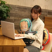 One Piece Kawaii Pillow Doll anime plush cushion featuring Luffy Zoro Sanji Chopper and Usopp soft stuffed toy gift