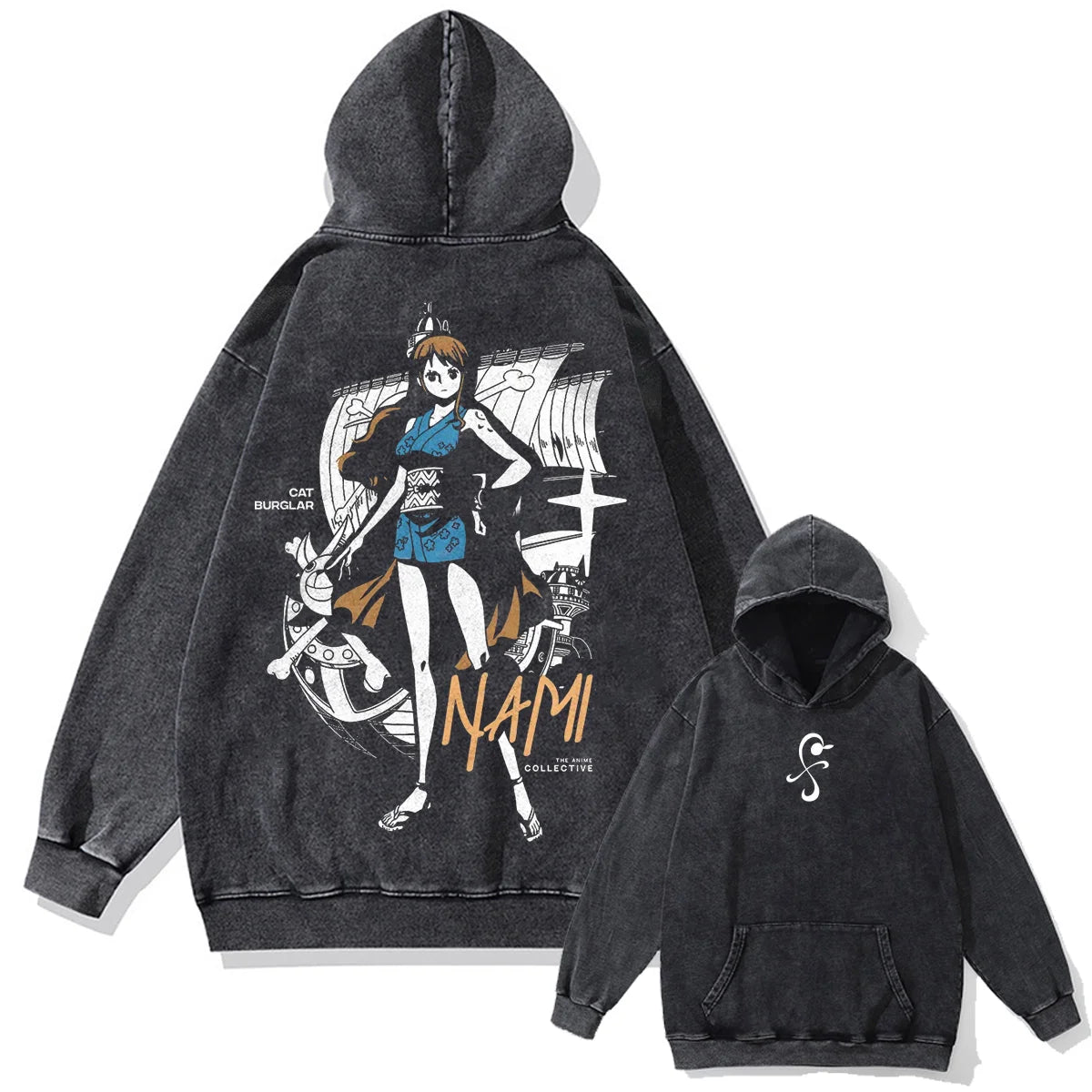 One Piece Vintage Washed Oversized Hoodie | Cotton Streetwear
