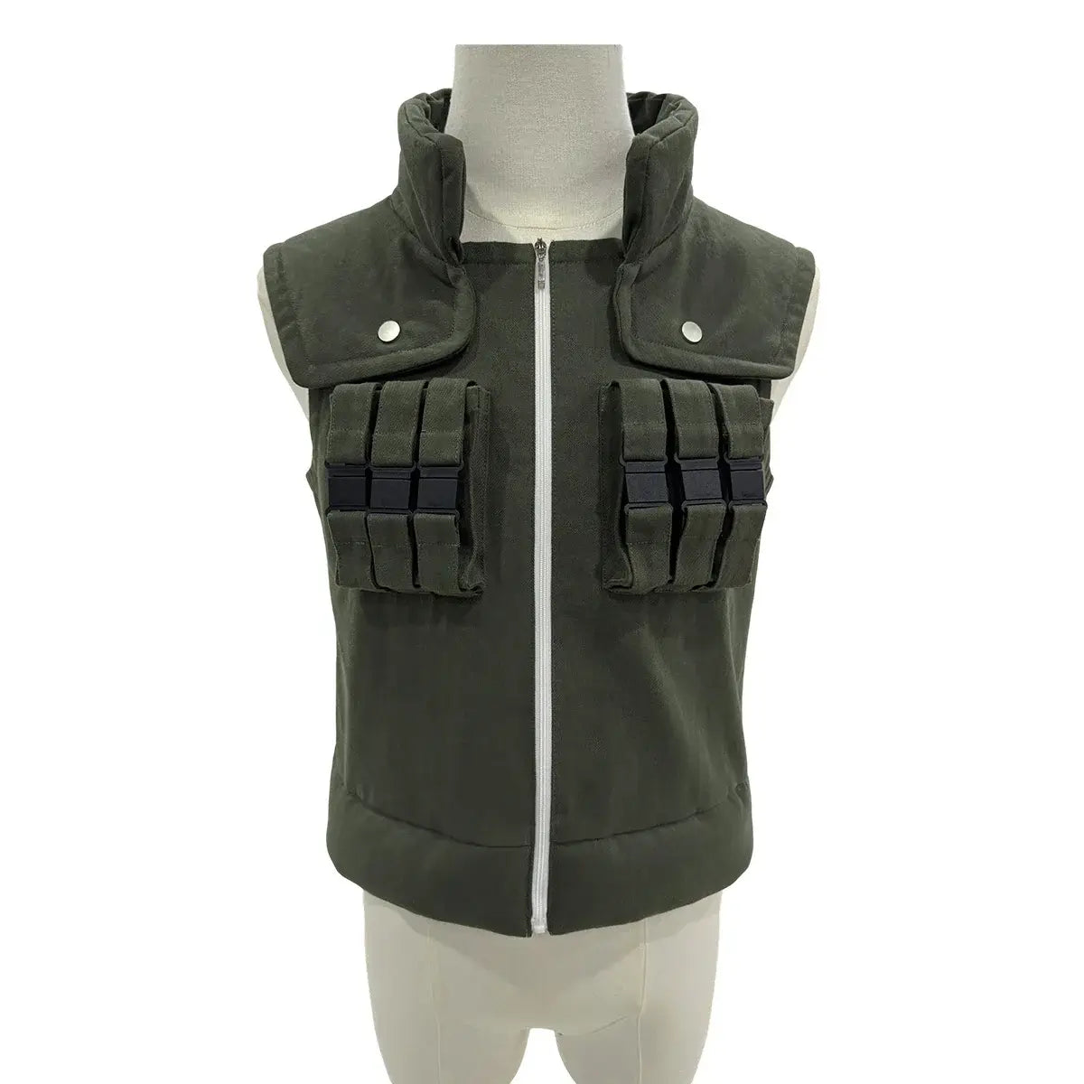 A complete HOLOUN Anime Hatake Kakashi Cosplay Costume set including the Jonin vest, t-shirt, pants, and pouch for a convention or Halloween.