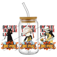 A collection of the newest 31 designs of popular One Piece UV DTF Stickers for a 16oz glass cup.