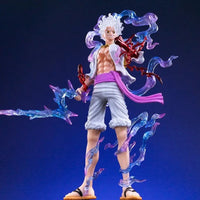 A highly detailed 19cm Nika Luffy Action Figure made of premium PVC, showcasing the Joy Boy Sun God Gear 5 transformation.