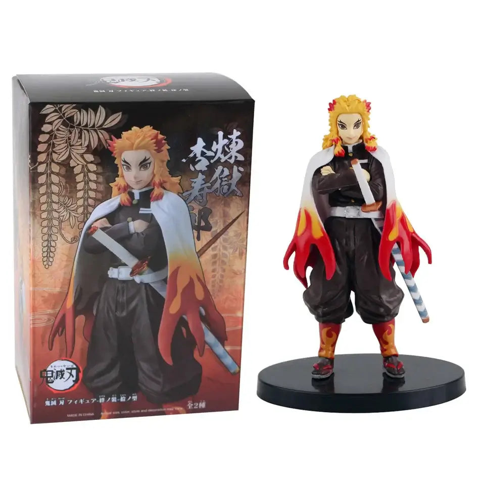 A highly detailed 16cm Demon Slayer Anime Figure made of premium PVC, showcasing Kamado Tanjiro in a dynamic warrior action pose for desktop decoration.