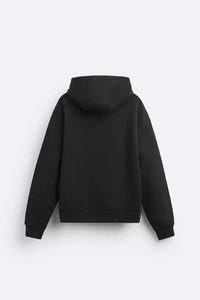 Back view of the One Piece Halloween Hoodie, a stylish cosplay pullover in black cotton from Infinite Visibility.