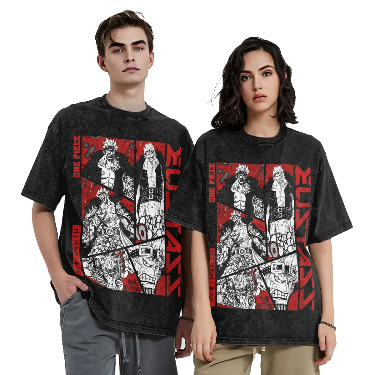 Eustass Kid One Piece Washed T-Shirt | Vintage Streetwear