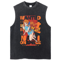 One Piece Vintage Washed Graphic Tank Top | Cotton Streetwear