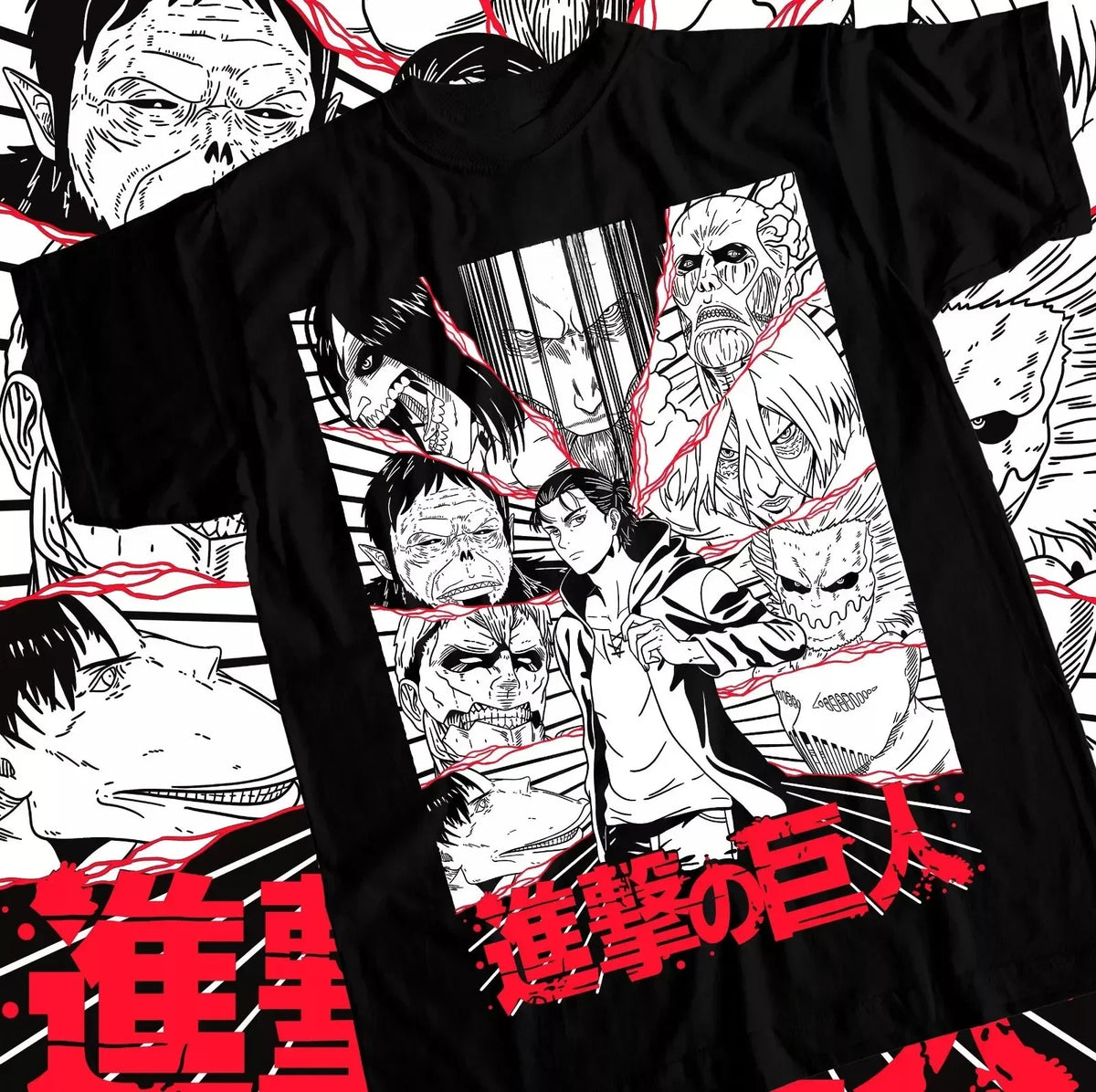 A stylish Levi Ackerman T-shirt made of soft cotton, featuring a Shingeki no Kyojin anime graphic pattern for men and women.