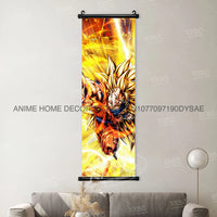 High-quality Dragon Ball Posters wall art scroll featuring Anime figures Goku, Vegeta, and Frieza for home decoration.