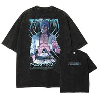 Bleach Aizen Sousuke Harajuku Washed Graphic T-Shirt oversized vintage cotton unisex anime top