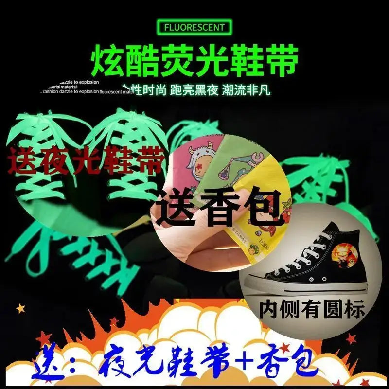 One Piece Anime Canvas Shoes Luffy Zoro hand-painted high top sneakers boys girls casual