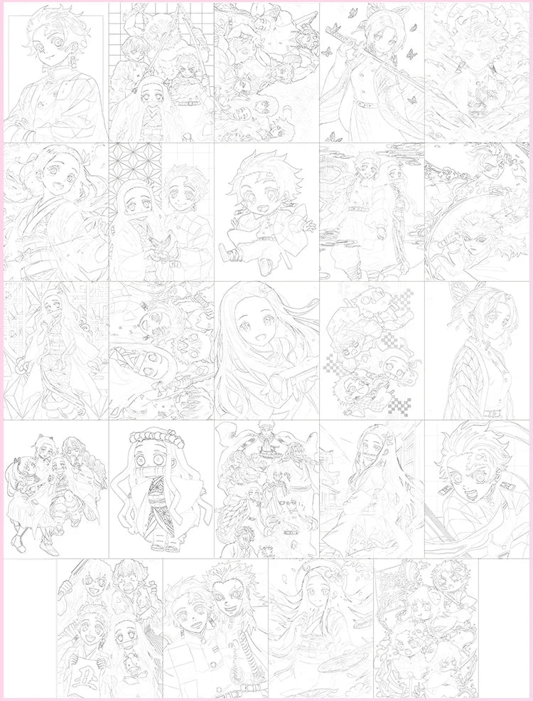 Demon Slayer Anime Colouring Book Children DIY child colouring hand-drawn anime character page