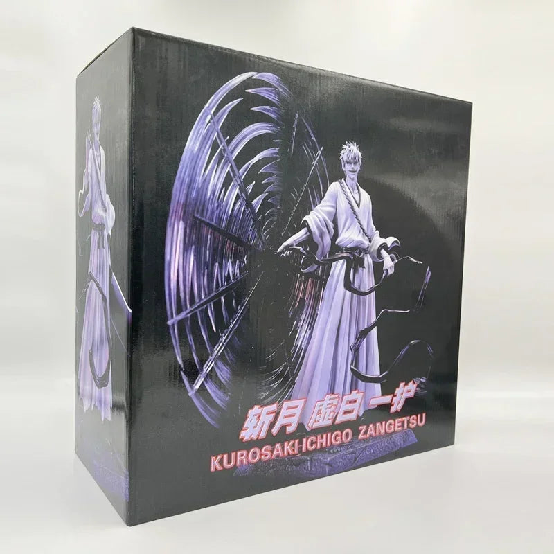 A detailed 32cm Bleach Anime Figure GK model featuring Kurosaki Ichigo in battle pose, available with Ulquiorra Cifer and Toshiro Hitsugaya variants.