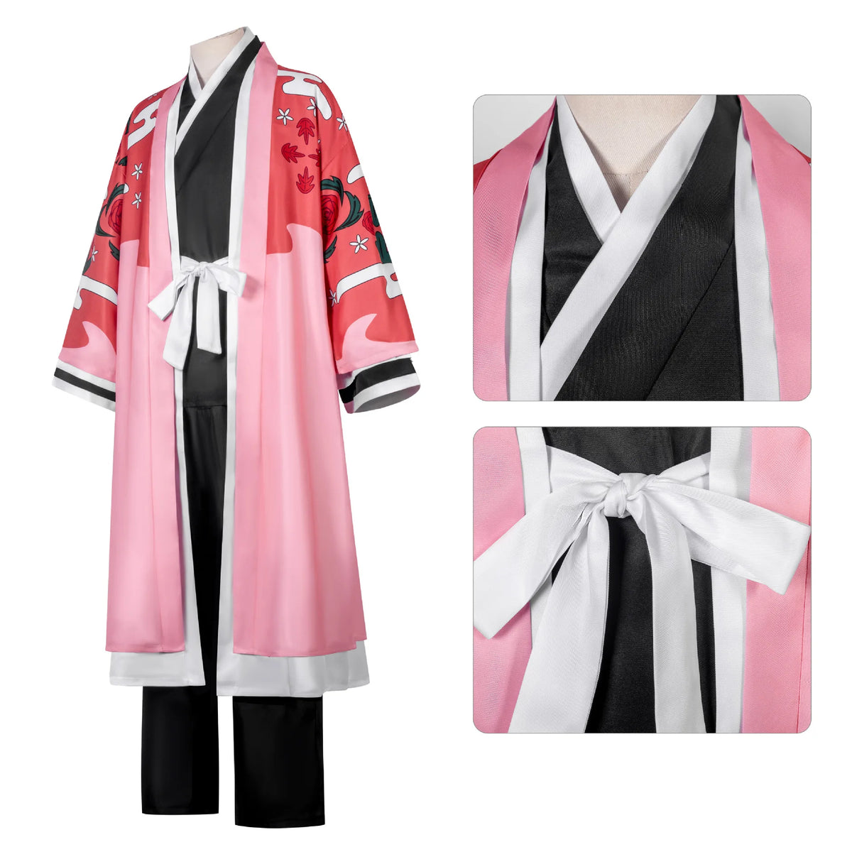 Shunsui Kyoraku BLEACH TYBW Cosplay Costume featuring a five-piece outfit with printed robe and detailed tie.