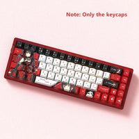 Cherry Profile Anime Japanese PBT Keycaps Side-Engraved installed custom mechanical keyboard