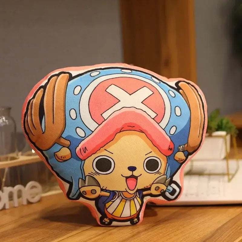 One Piece Kawaii Pillow Doll anime plush cushion featuring Luffy Zoro Sanji Chopper and Usopp soft stuffed toy gift
