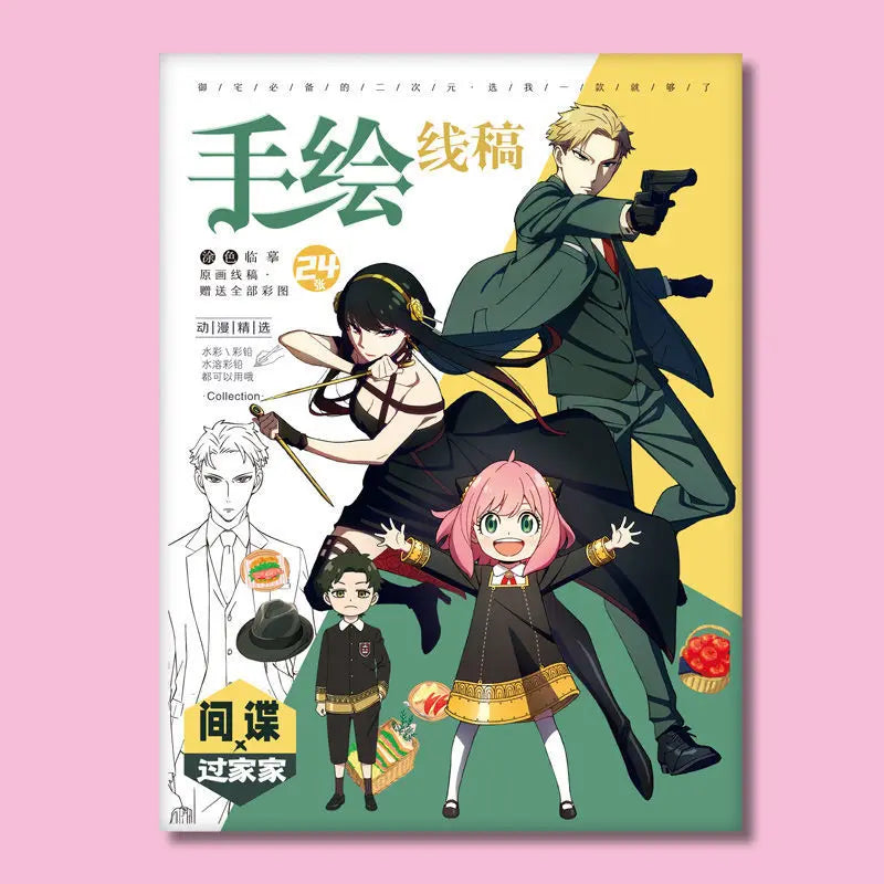 Chainsaw Man Anime Colouring Book multiple pages fan-drawn anime outline sketches colouring