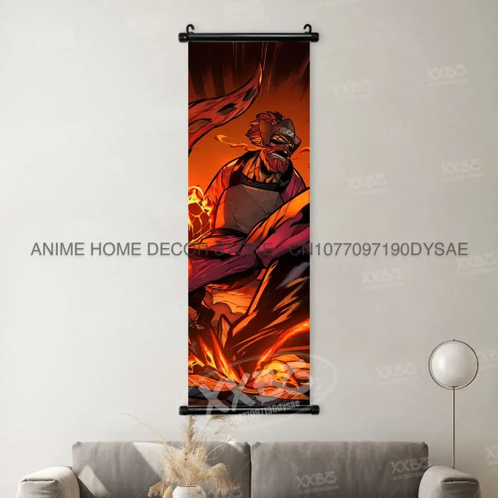 High-definition Naruto Posters hanging scroll featuring Uzumaki Naruto, Uchiha Sasuke, and Madara for anime home wall decoration.