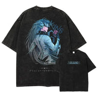 Bleach Aizen Sousuke Harajuku Washed Graphic T-Shirt oversized vintage cotton unisex anime top