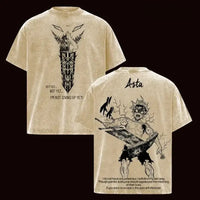 Asta Black Clover Retro Harajuku Washed T-Shirt oversized cotton anime top front view