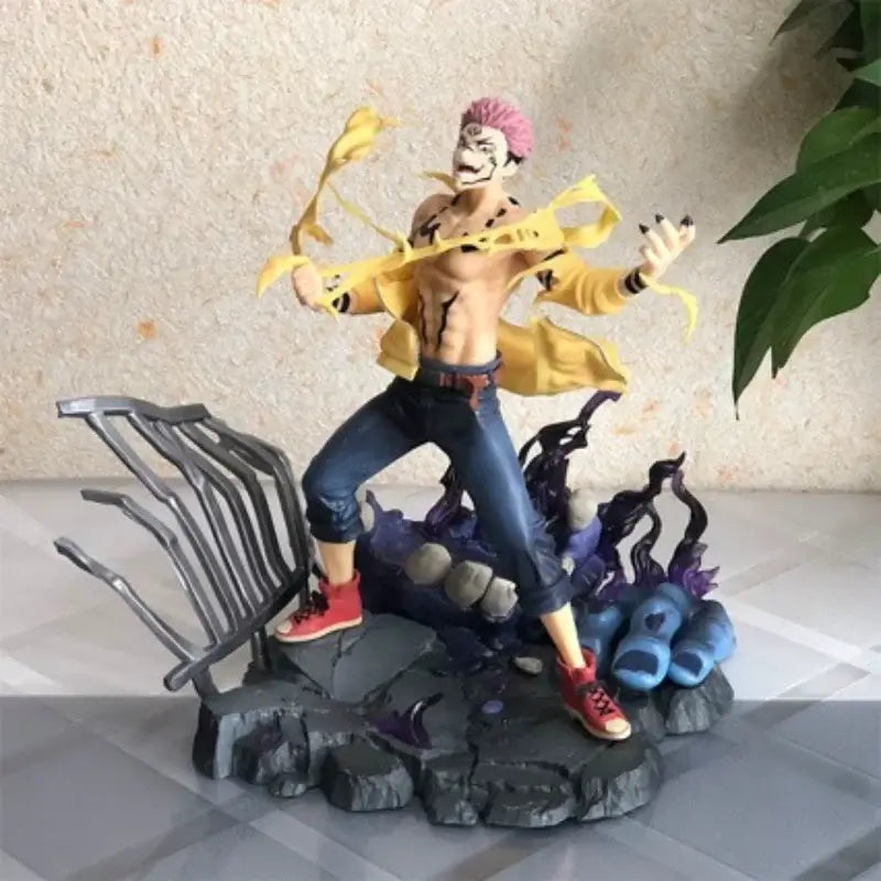 High-quality Jujutsu Kaisen Figures PVC model statues featuring Satoru Gojo, Itadori Yuji, and Ryomen Sukuna for desktop decoration.