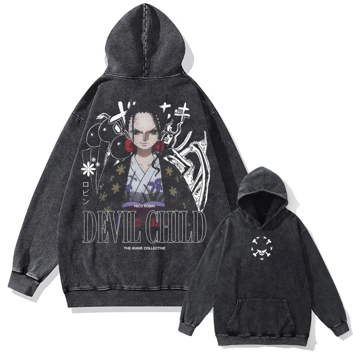 One Piece Vintage Washed Oversized Hoodie | Cotton Streetwear