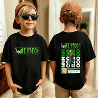 One Piece Kids T-Shirt Anime Luffy Zoro Chopper short sleeve cotton summer tee boys girls ages 7-13