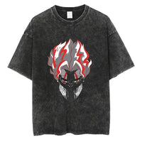 An oversized Anime Dandadan Ken Takakura T-shirt with a washed vintage print of Okarun for men.