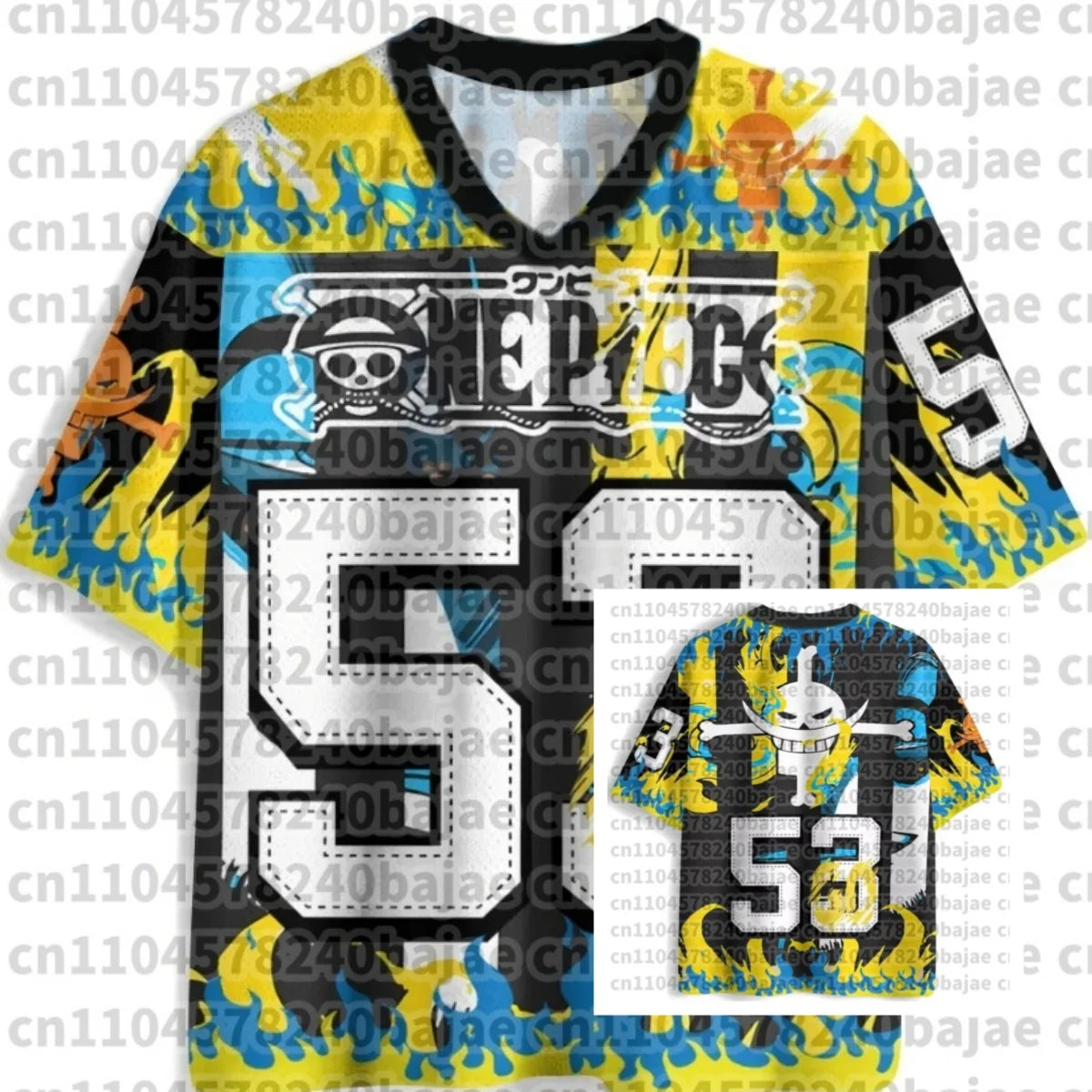 Zoro Luffy 3D T-Shirt One Piece Quick-Dry polyester all-over sublimation print oversized fit plus size men women children summer jersey front view