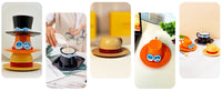 Luffy Ace Sabo Chopper Mug One Piece Ceramic featuring hand-painted hat designs with saucer in various settings.
