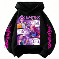 A fashionable KPop Demon Hunters Hoodie featuring the Huntrix design, a spring and autumn sweatshirt for boys and girls.