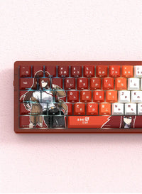 Close-up of Miyu 129-Key OEM PBT Translucent Keycaps side engraving translucent detail quality
