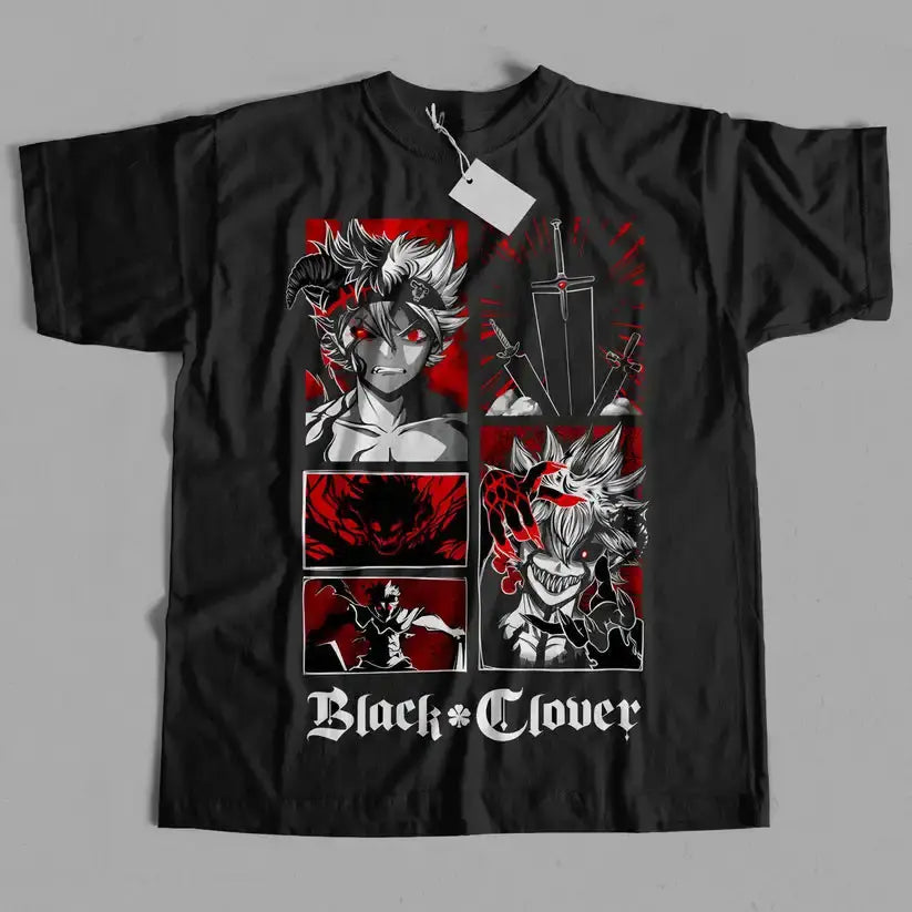 A high-quality Black Clover Asta Demon T-Shirt featuring a dynamic graphic of Asta in his devil form, designed for anime streetwear.