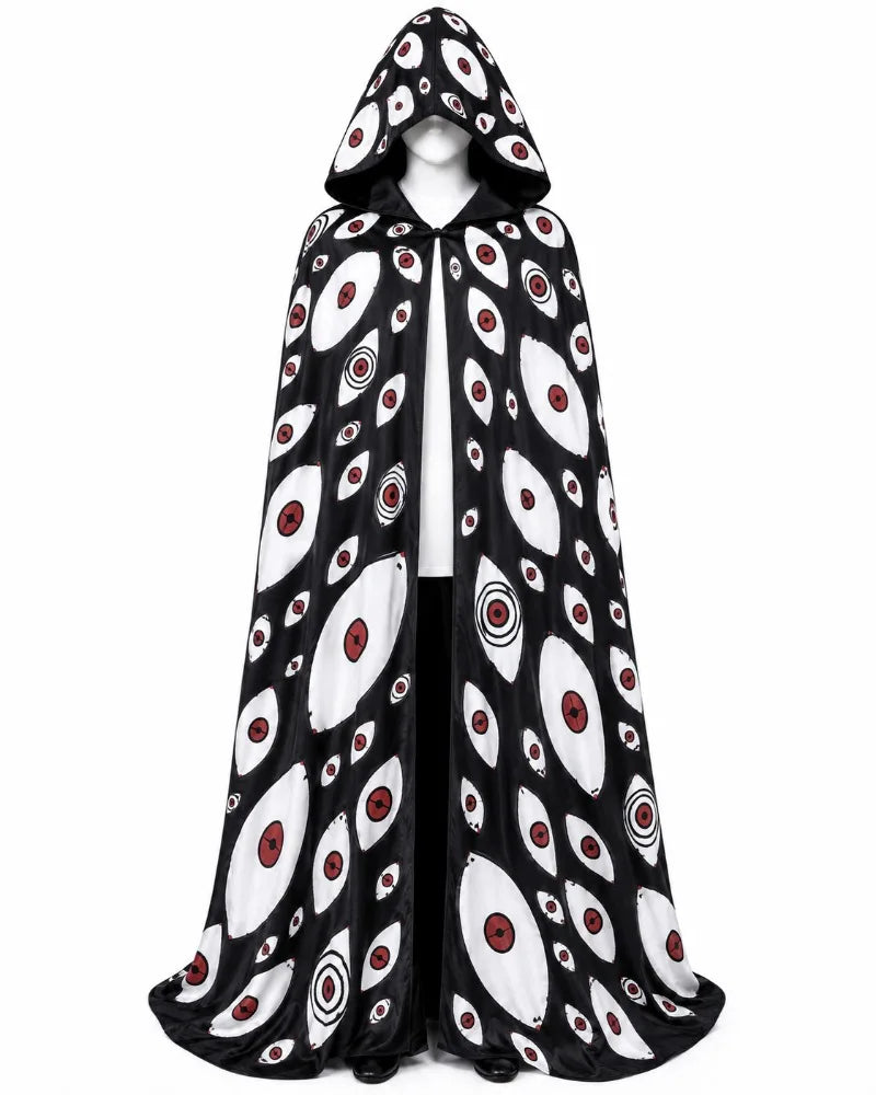 Yhwach BLEACH TYBW Cosplay Cloak featuring a unique design with a hood and eye patterns, perfect for cosplay events.