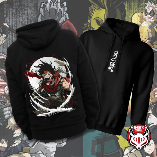A thick fleece My Hero Academia Hoodie featuring a Japanese anime print, designed as a warm pullover sweatshirt for men and women.