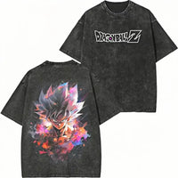 Dragon Ball Goku Majin Buu Washed Graphic T-Shirt Y2K unisex streetwear summer short sleeve