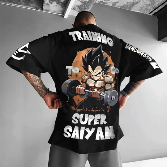 Dragon Ball Vegeta Harajuku Oversized Anime T-Shirt retro street unisex loose summer top 2025