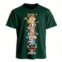 Luffy Zoro Ace T-Shirt One Piece Vintage Harajuku close-up Luffy Zoro Ace character graphic print detail cotton fabric