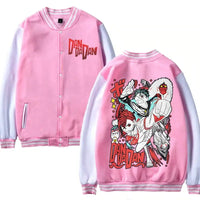A trendy Dandadan Okarun Jacket featuring Japanese manga art of Ken Takakura, styled as fashion streetwear for men and women.