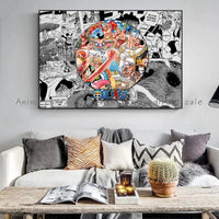 A high-definition One Piece Luffy Zoro Poster printed on canvas, displaying the anime characters Monkey D. Luffy and Roronoa Zoro for wall decoration.