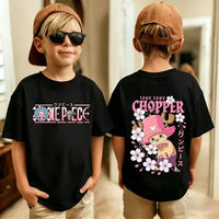 One Piece Kids T-Shirt Anime Luffy Zoro Chopper short sleeve cotton summer tee boys girls ages 7-13