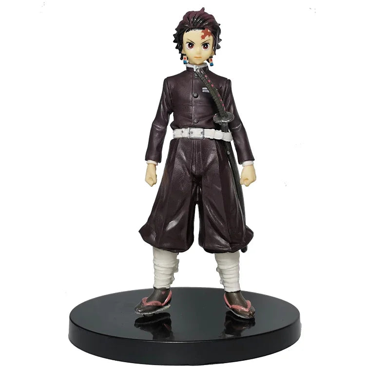 High-quality Demon Slayer Figures featuring Tanjiro Kamado, Nezuko, Zenitsu, and Inosuke in dynamic action poses for anime collection.