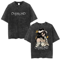 Albedo Overlord Vintage Washed T-Shirt Anime Graphic Tee