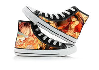 One Piece Anime Canvas Shoes Luffy Zoro hand-painted high top sneakers boys girls casual